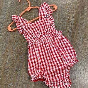 Red Gingham Bubble Romper